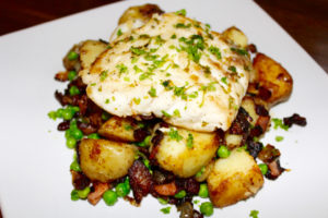 Hake Fillet with Lemon and Parsley Butter and New Potato Stir Fry